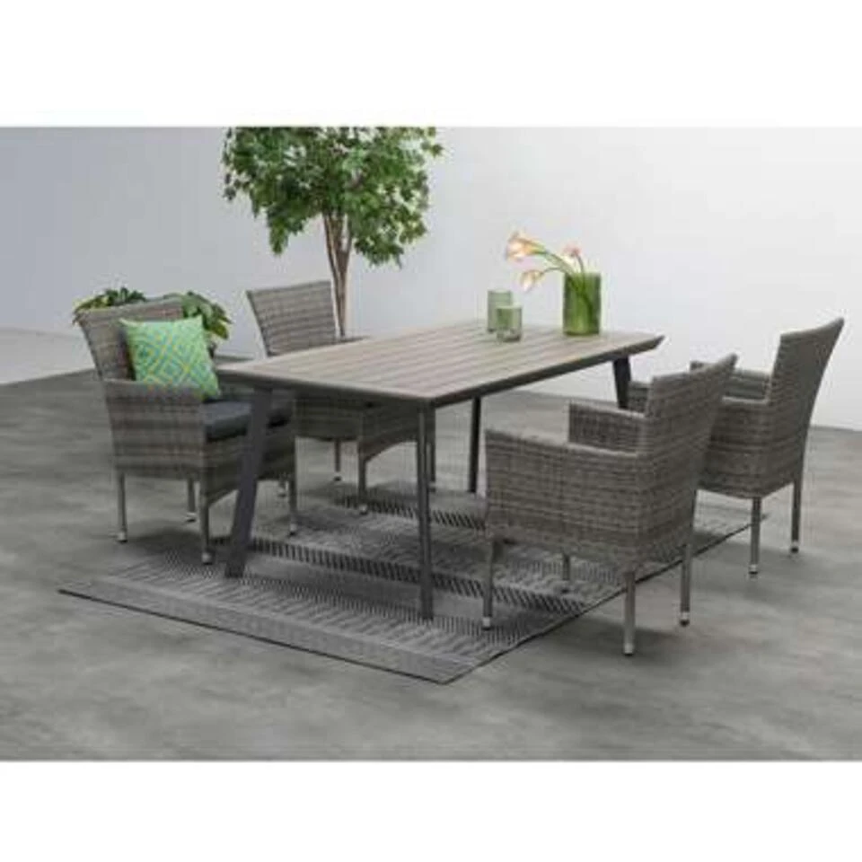 Garden Impressions Penedo Tuintafel 160x90 Cm - Zwart - Afbeelding 3