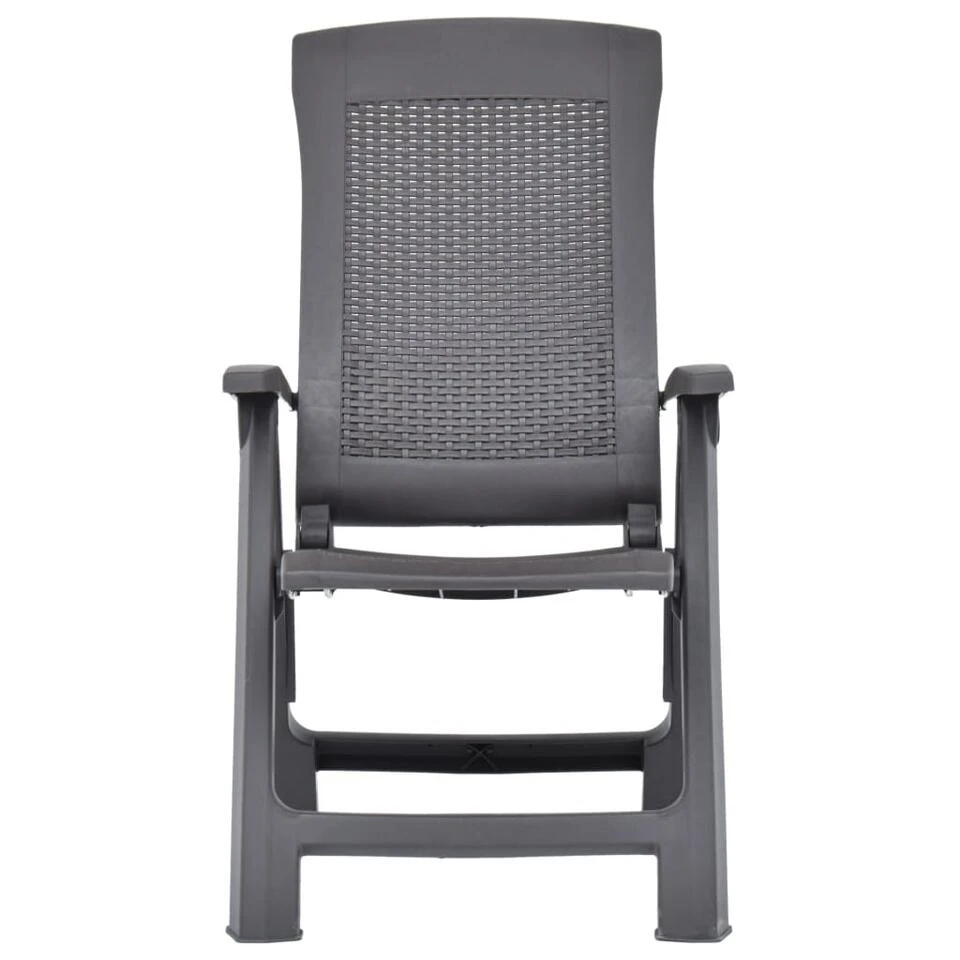 VidaXL Tuinstoelen 2 St Verstelbaar Kunststof Mokka - Afbeelding 3