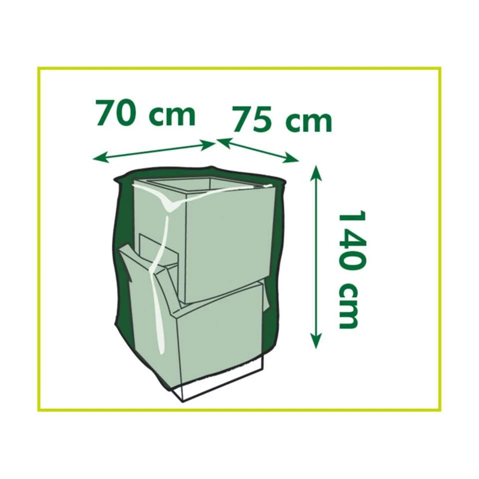 Merkloos Beschermhoes Voor Stapelstoelen - Grijs - 140 X 70 Cm - Afbeelding 3