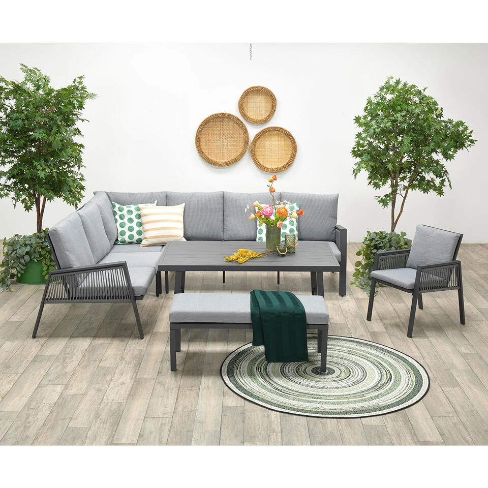 Garden Impressions Brendon Sportbank 120x45 Cm - Licht Grijs - Afbeelding 2