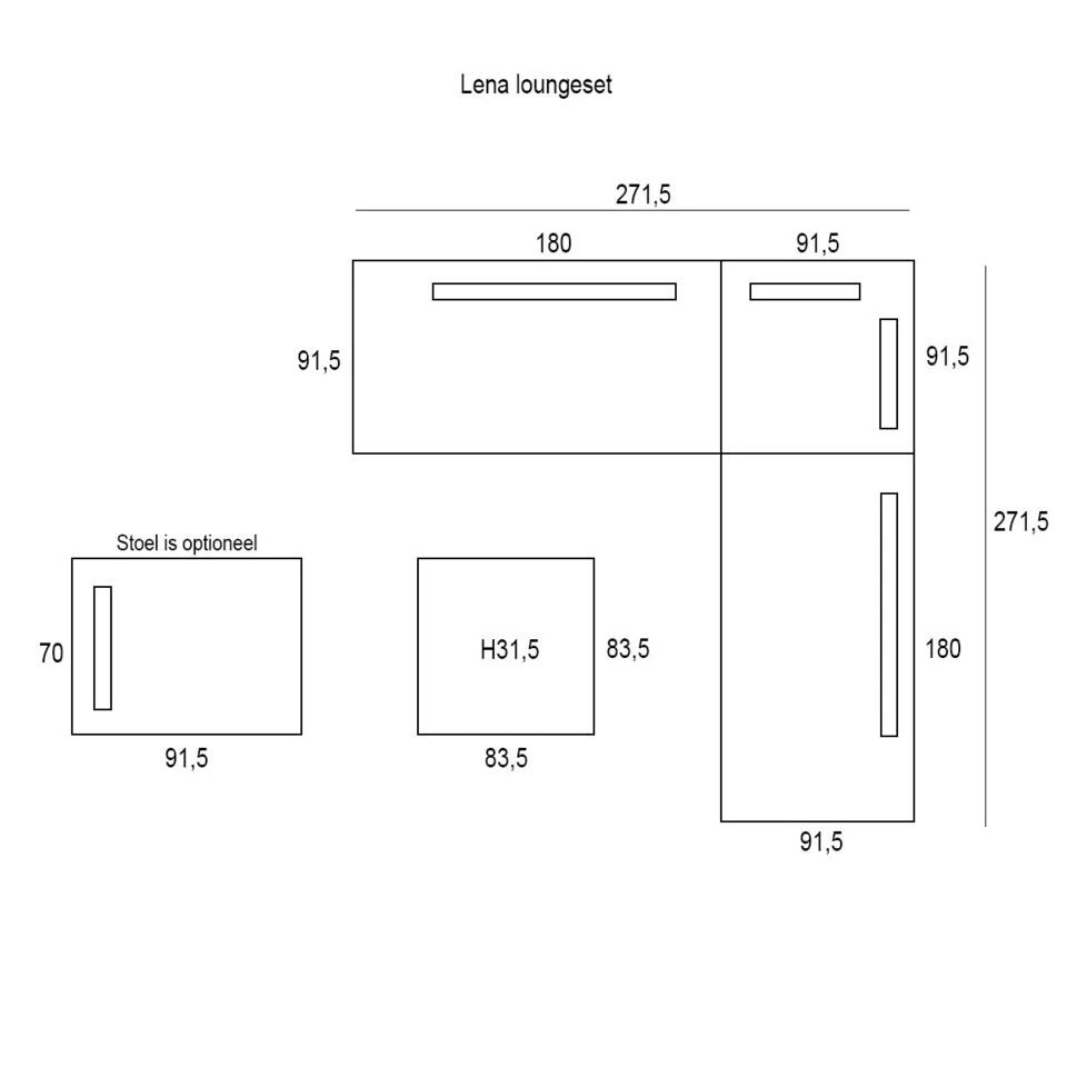 Garden Impressions Lena Loungeset 4-delig - Mint Grijs - Afbeelding 3