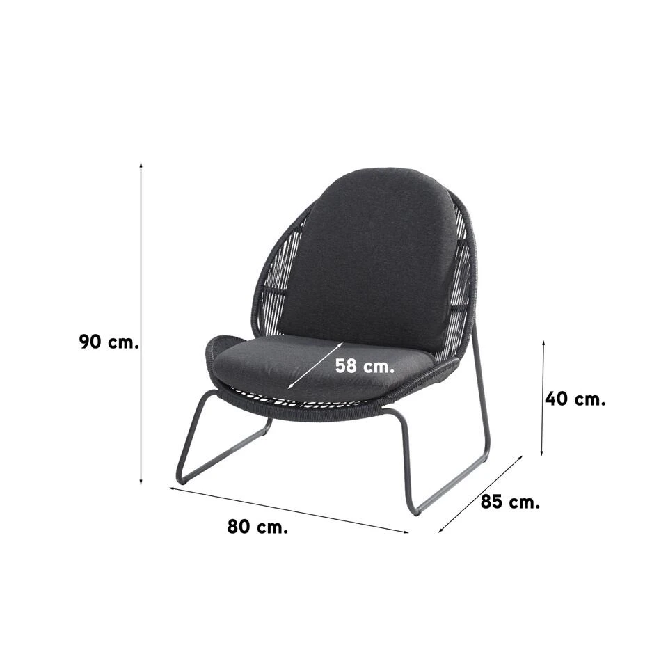 Taste Delano Loungestoel - Antraciet - Afbeelding 2