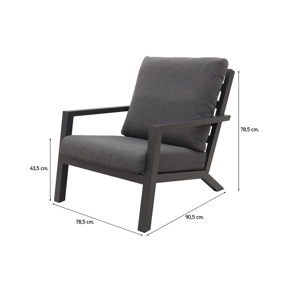 VDG Atlanta Loungestoel - Antraciet - Afbeelding 2