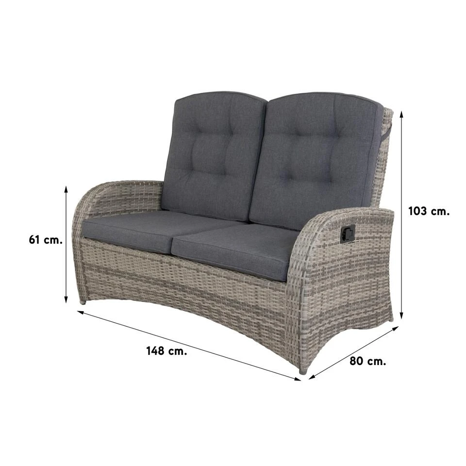 VDG Casablanca/Azoren Stoel-bank Verstelbare Loungeset - 4-delig - Afbeelding 3