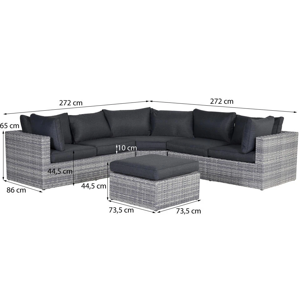 Garden Impressions Carlo Lounge Set XL - Licht Grijs - Afbeelding 2