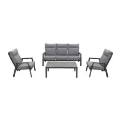 VDG Azoren/Atlanta Stoel- 3-zitsbank Loungeset Verstelbaar - Antraciet