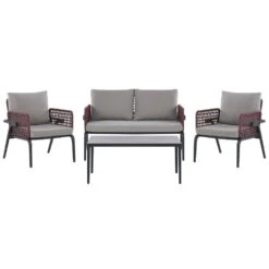 Beliani Loungeset SCIACCA - Grijs Aluminium