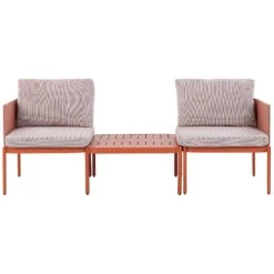 Beliani Loungeset TERRACINA - Oranje Aluminium