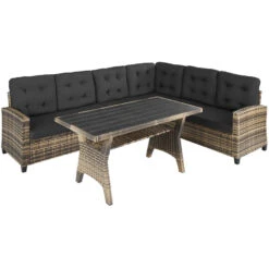 Tectake - Loungeset Catania - Wicker - Naturel