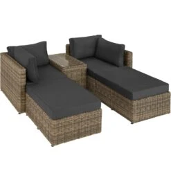 Tectake - Loungeset San Domino - Wicker - Naturel