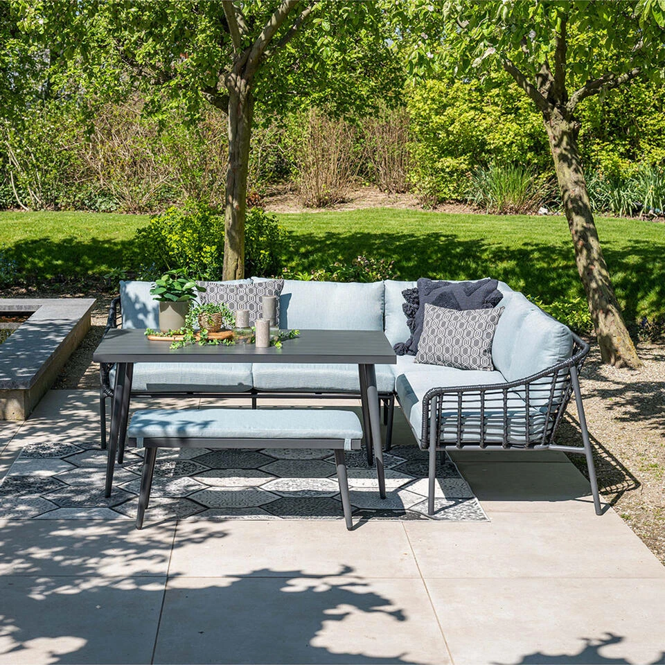 Garden Impressions Ashton Lounge Dining Set Rechts - Zwart Rotan - Afbeelding 2