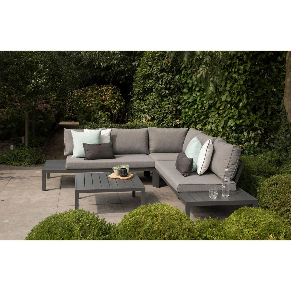 Exotan Loungeset Incl. Kussens - Aluminium - Grijs - 63x245x245 - Afbeelding 3