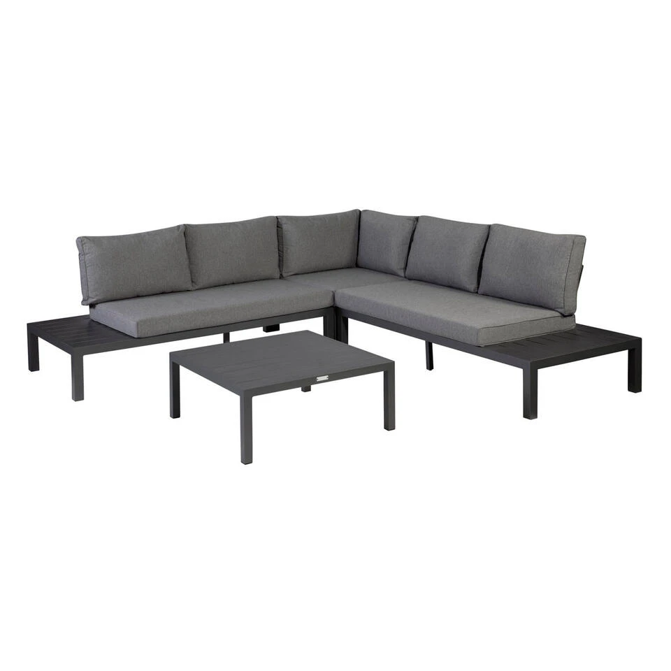 Exotan Loungeset Incl. Kussens - Aluminium - Grijs - 63x245x245