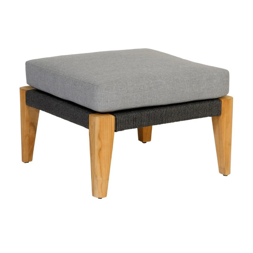 Exotan Hocker Buiten San Remo - Teak - Grijs - 31x63x63