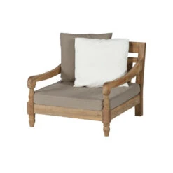 Exotan Loungestoel Tuin Kawang - Teak - Taupe - 98x103x80