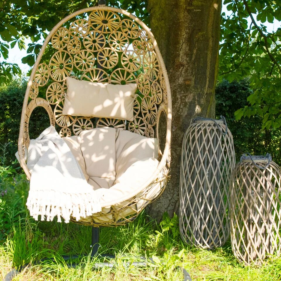 Flower Hangstoel Naturel - Wicker - Bruin - Afbeelding 2