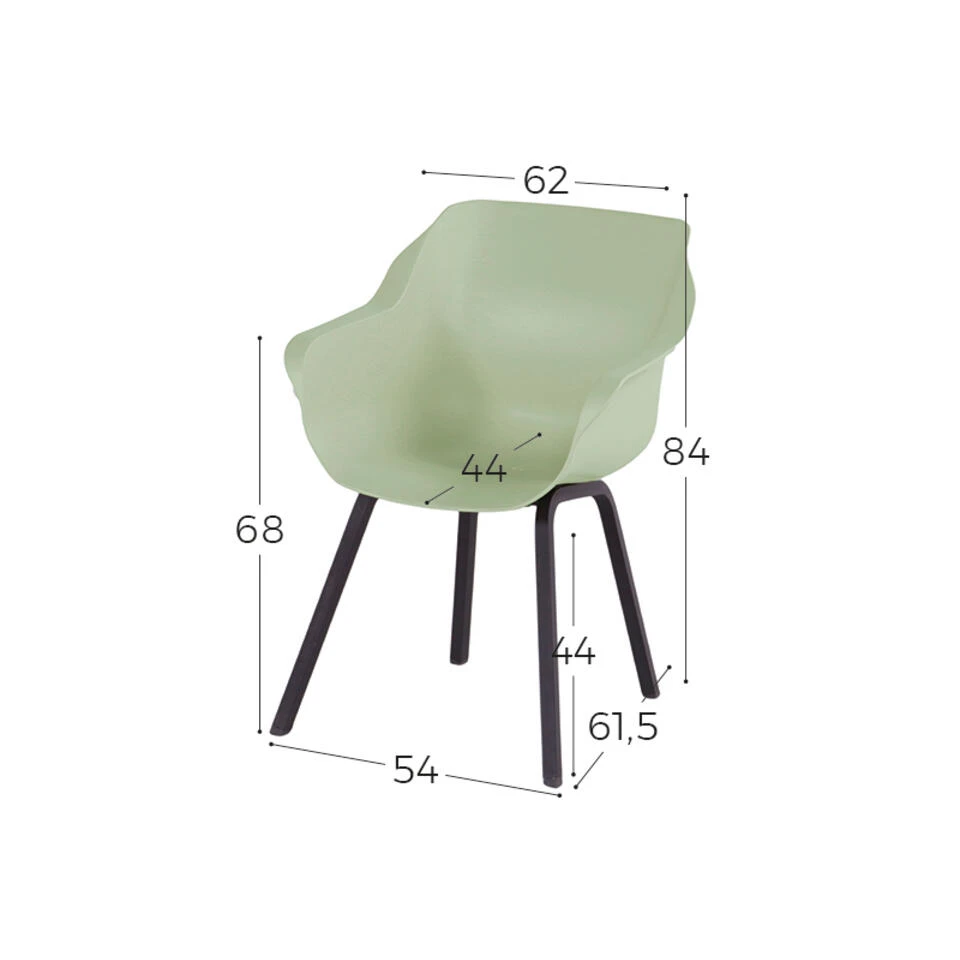 Hartman Sophie Element Dining Armstoel - French Green - 2 St. - Afbeelding 2