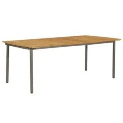 VidaXL Tuintafel 200x100x72 Cm Massief Acaciahout En Staal
