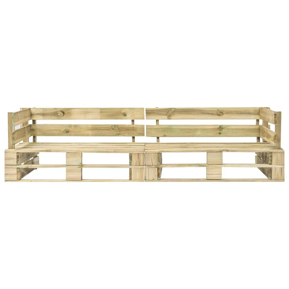 VidaXL 2-delige Loungeset Pallet Met Grijze Kussens Grenenhout - Afbeelding 4