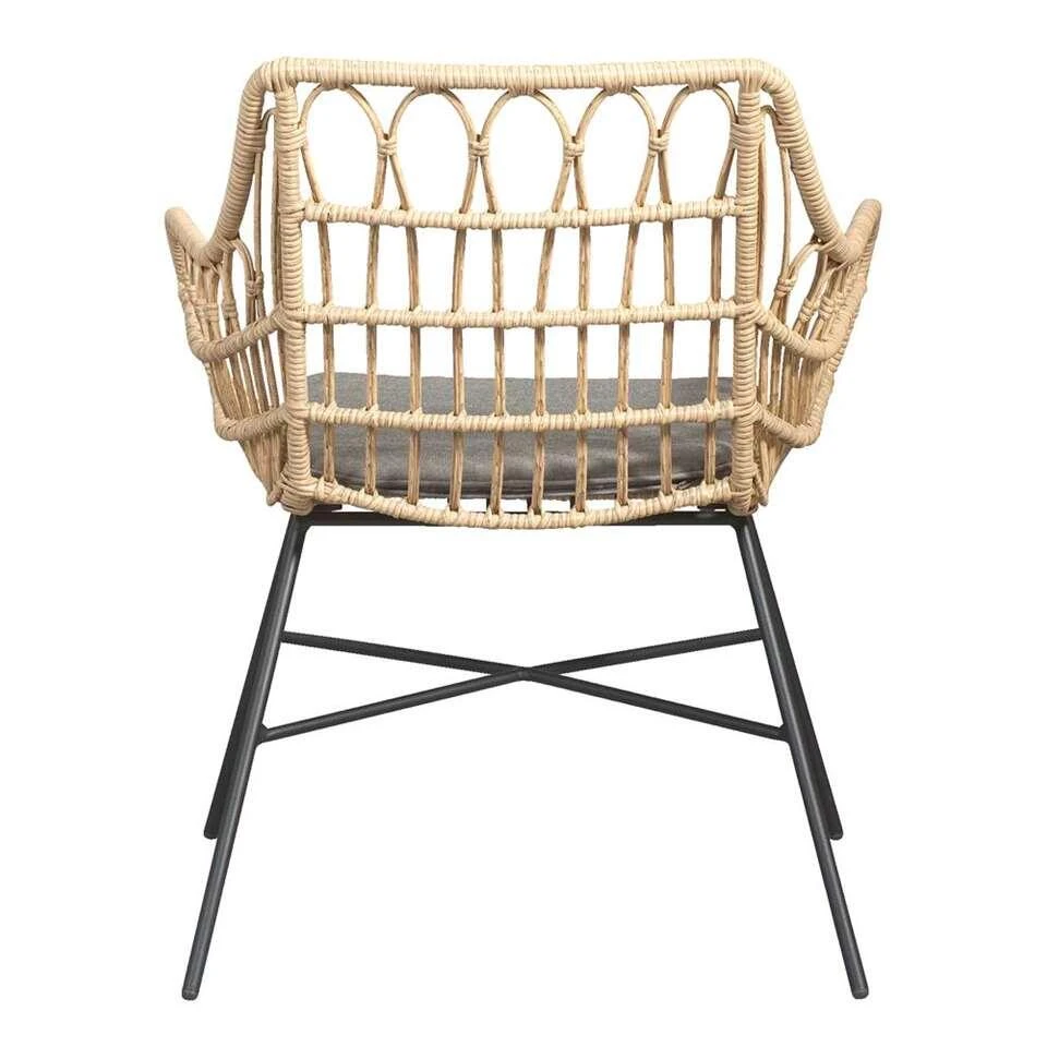 Le Sud Loungestoel Grimaud - Zwart/naturel - 82x70x67 Cm - Afbeelding 3