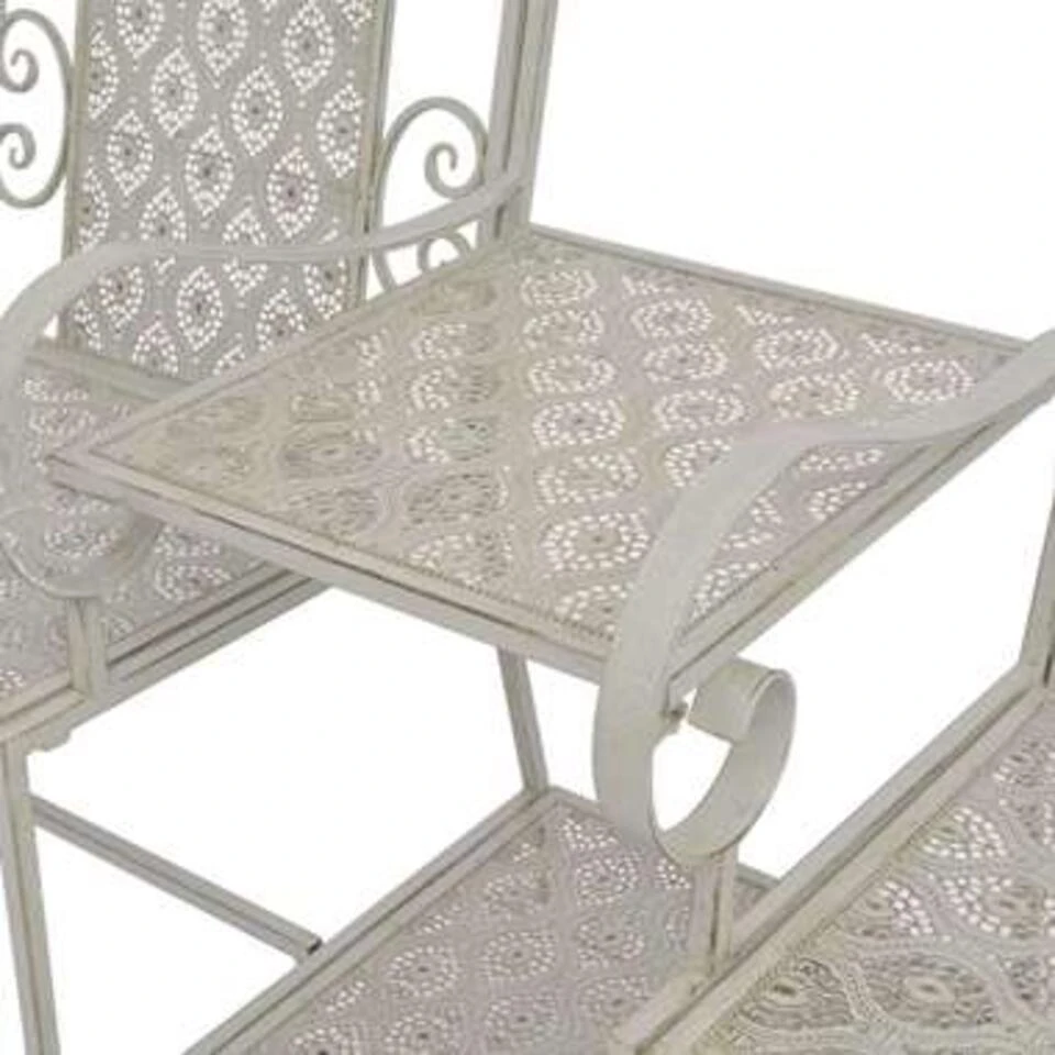 VidaXL Tuinbank 2-zits 161 Cm Staal Grijs - Afbeelding 3