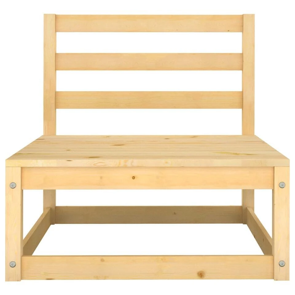 VidaXL Tuinmiddenbanken 2 St Met Grijze Kussens Massief Grenenhout - Afbeelding 4