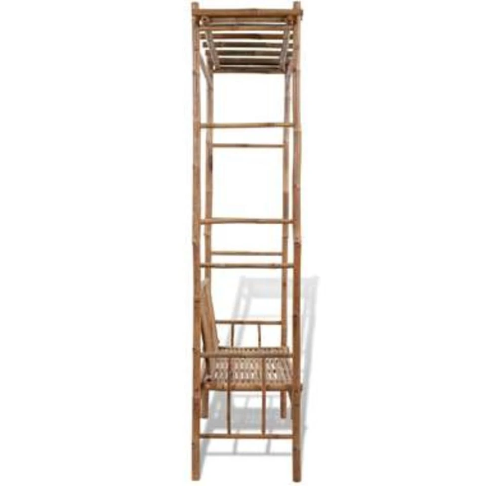 VidaXL Tuinbank Met Pergola 130 Cm Bamboe - Afbeelding 3