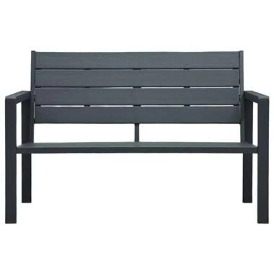 VidaXL Tuinbank Hout-look 120 Cm HDPE Grijs - Afbeelding 3