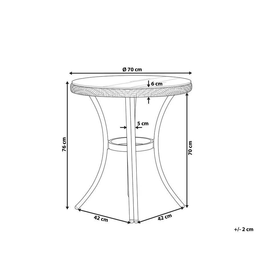 Beliani Tuintafel RIFREDDO - Beige Pe Rotan - Afbeelding 2