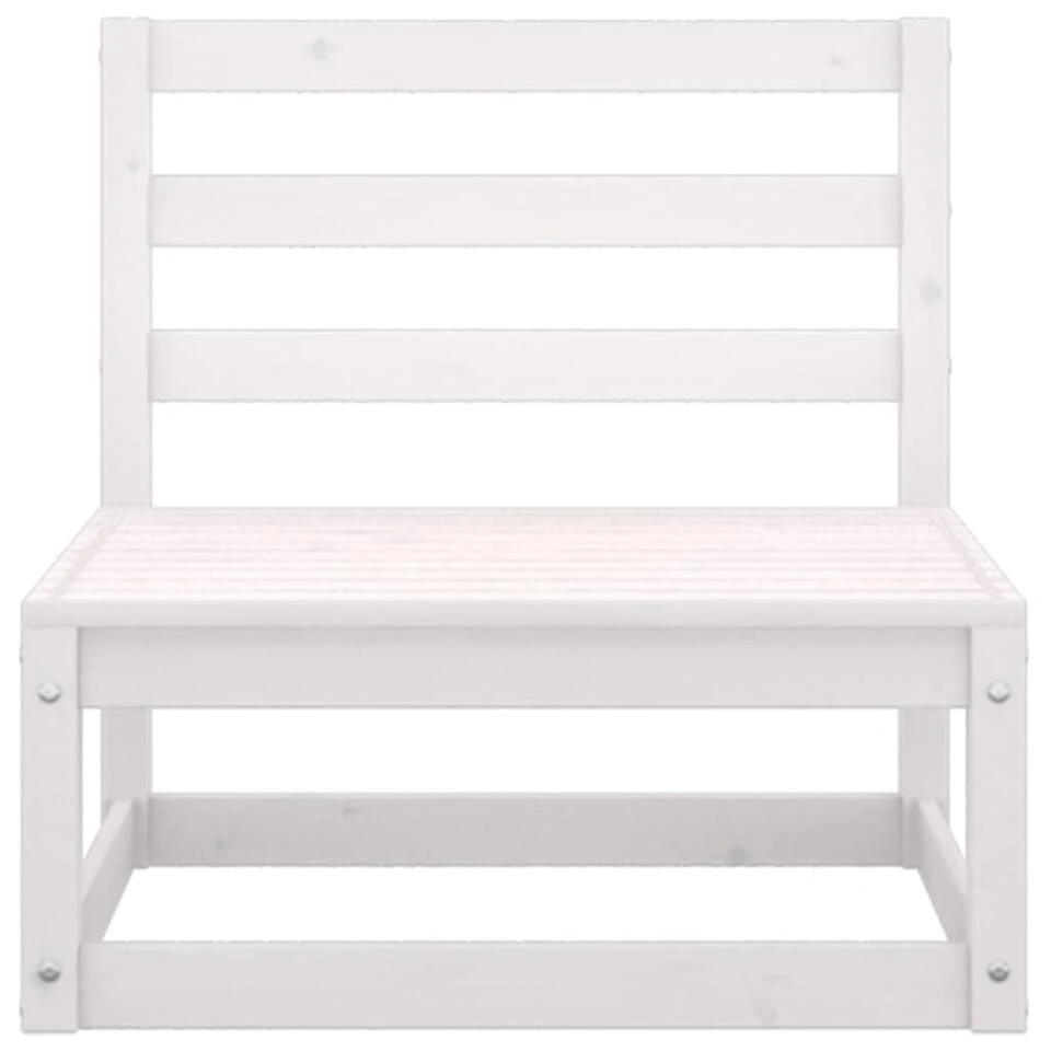 VidaXL 3-delige Loungeset Met Kussens Massief Grenenhout Wit - Afbeelding 3